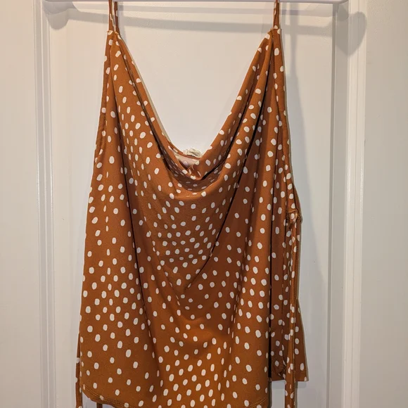 ✨ Meraki Polka Dot Cowl Neck Tie Tank Top – Size XL ✨ - Picture 3 of 9